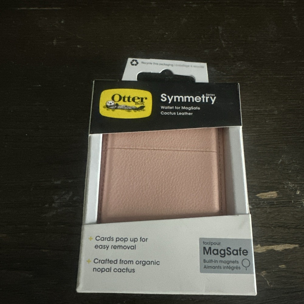 OtterBox MagSafe Wallet Cactus Leather Ballet Blush Pink Slim Card Holder
